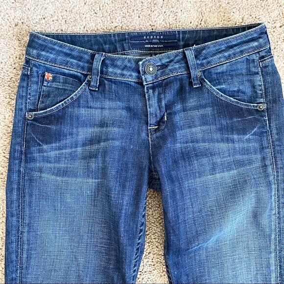 HUDSON Medium Wash Carly Low Rise Straight Leg Denim Blue Jeans 26 - Picture 2 of 8